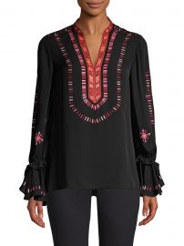 Kobi Halperin - Junie Embroidered Silk Blouse at Saks Fifth Avenue